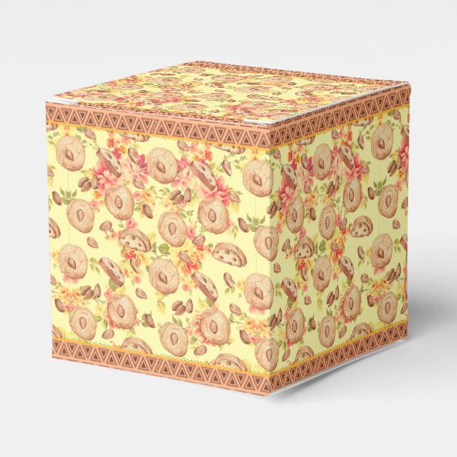 Vintage Floral & Coffee Artisan Favour Box (Front Side)