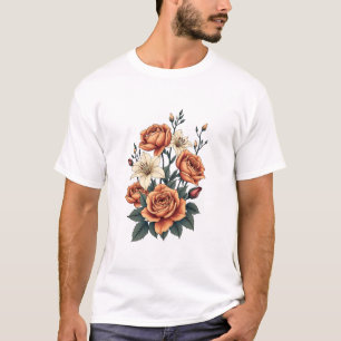 Vintage Floral Collage - Nostalgic Botanical Art T-Shirt