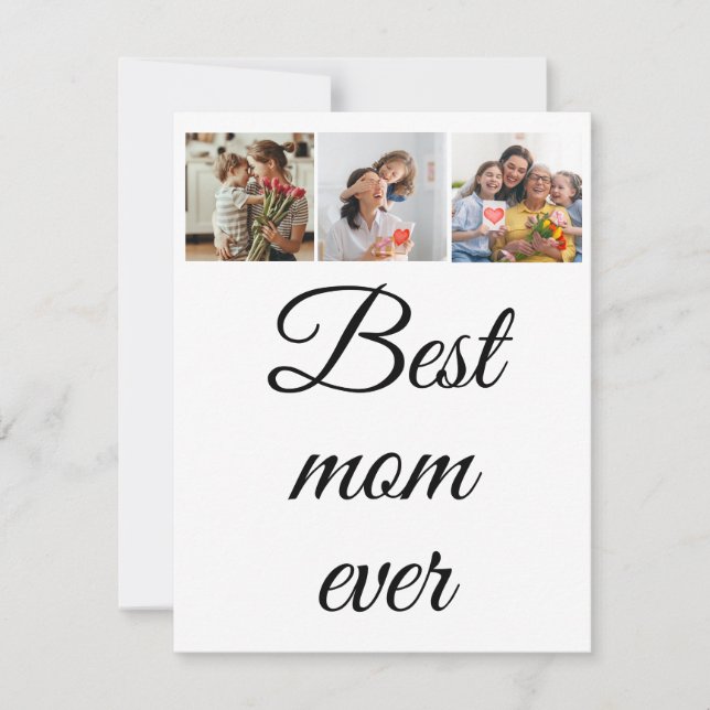 Vintage Floral Collage Photo Mother's Day Card (Front)