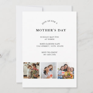 Vintage Floral Collage Photo Mother's Day Invitation