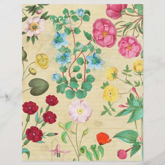 Vintage Floral Collage Sheet  (Front)