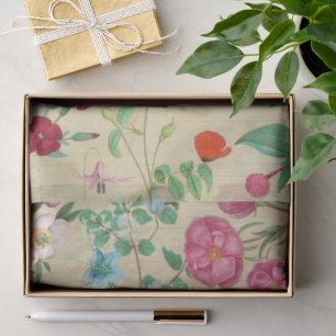 Vintage Floral Collage Tissue Paper Sheet