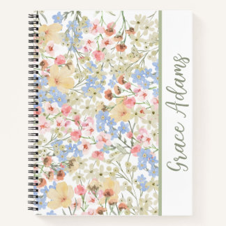 Vintage Floral Colorful Personalized Notebook