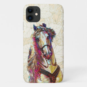 Vintage Floral Colourful Horse Art Phone Case