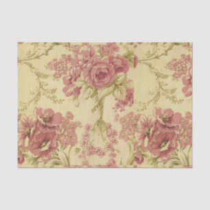 Vintage,floral,coral,pink,roses,shabby chic,cute,e tissue paper