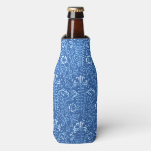 Vintage Floral Cornflower Blue Bottle Cooler