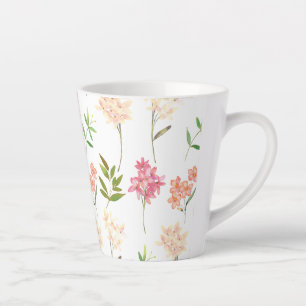 Vintage floral cottage traditional flowers latte mug