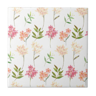 Vintage floral cottage traditional flowers tile