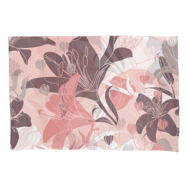 Vintage Floral Curtain Design Texture Pillowcase (Front)