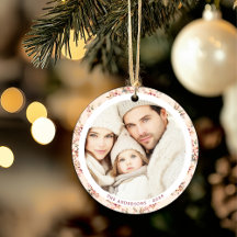 Vintage Floral Customisable Flat Ceramic Ornamen