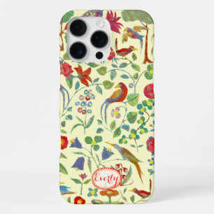 Vintage Floral Cute Bird Tree Funky Pattern iPhone 16 Pro Max Case