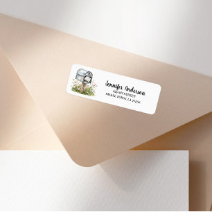 Vintage Floral Cute Mailbox Address Label