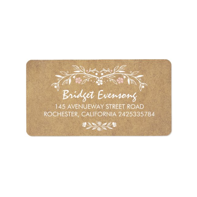 Vintage Floral Cute Wedding Label (Front)