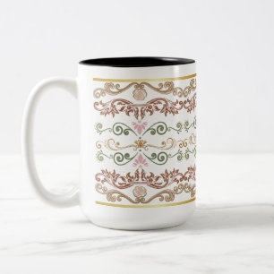 Vintage Floral Damask Coffee Mug Elegant Victori