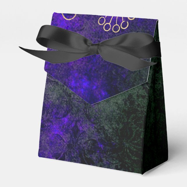 Vintage Floral Damask Favour Box (Front Side)