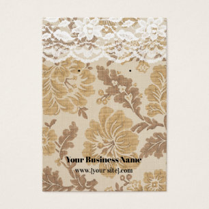 Vintage Floral Damask Lace Custom Earring Card