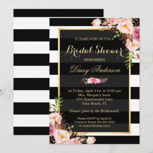 Vintage Floral Decor for Wedding Bridal Shower Invitation