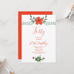 Vintage Floral Decoration Birthday Party Invitation