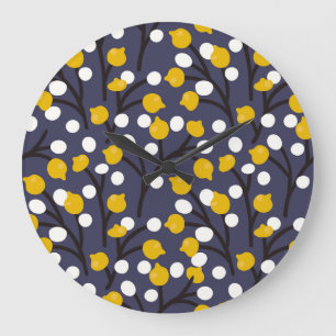 Vintage floral delicate botanical pattern. large clock