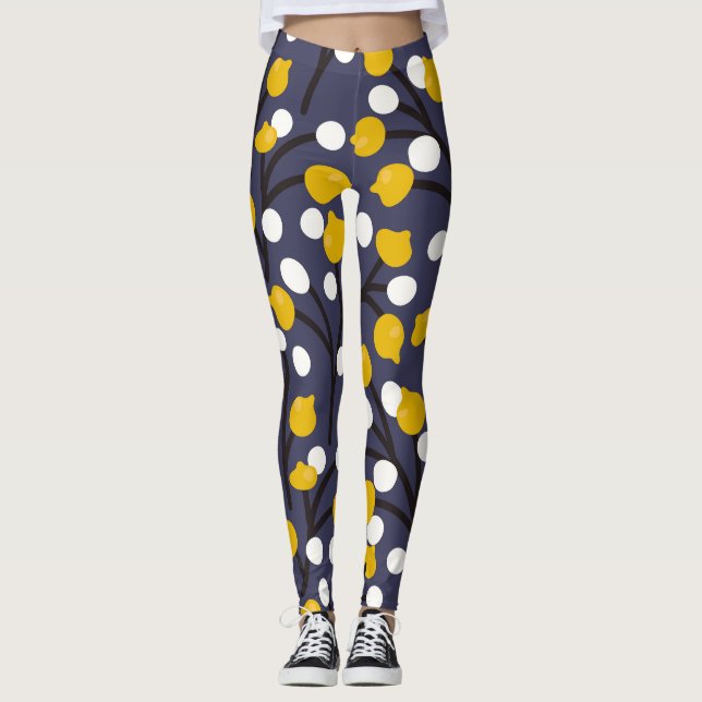 Vintage floral delicate botanical pattern. leggings (Front)