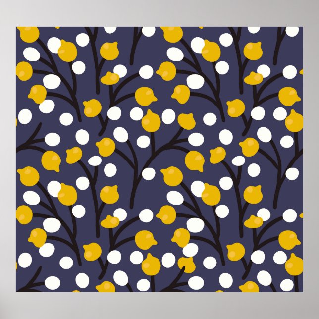 Vintage floral delicate botanical pattern. poster (Front)