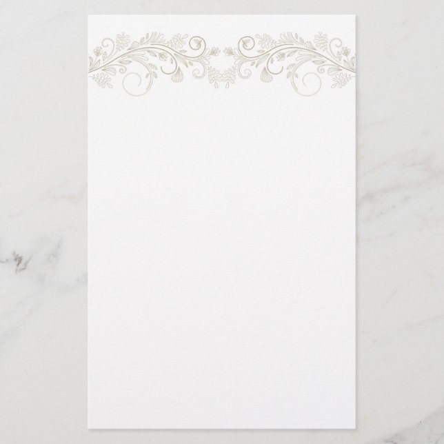 Vintage Floral Design Stationery (Front)