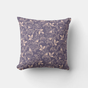 Vintage Floral Design with Swirling Vines Cushion