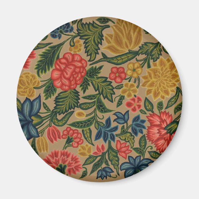 Vintage Floral Designer Garden Artwork Magnet (Front)