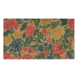Vintage Floral Designer Garden Artwork Name Tag