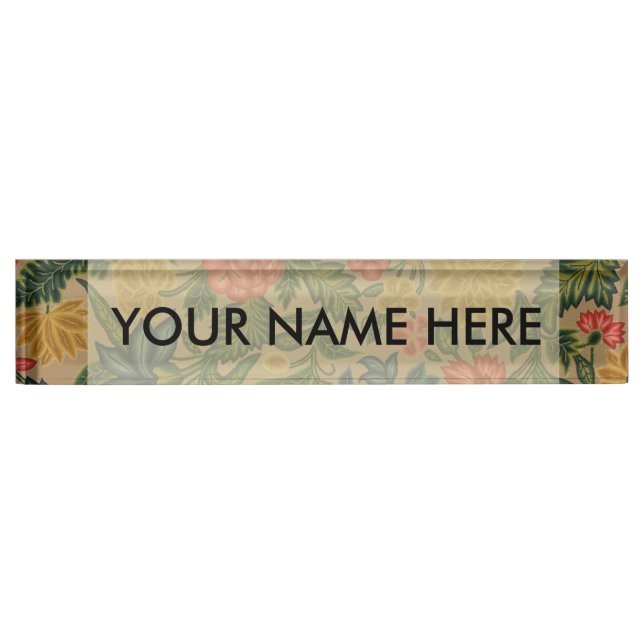 Vintage Floral Designer Garden Artwork Nameplate (Front)