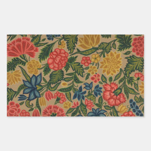 Vintage Floral Designer Garden Artwork Rectangular Sticker