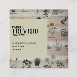 Vintage Floral Diagram Square Business Card