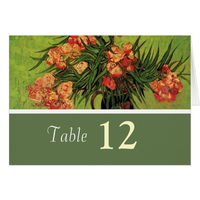 Vintage floral dinner table number card. (Front Horizontal)