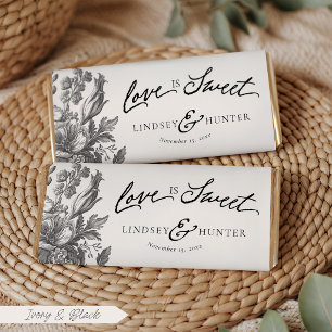 Vintage Floral DIY Ivory Candy Bar Favour Wrapper