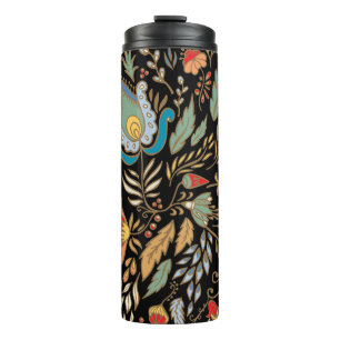 Vintage Floral Doodle: Oriental Design. Thermal Tumbler