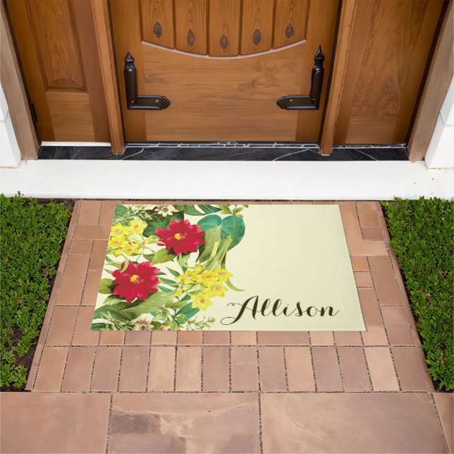 Vintage Floral Doormat (Outdoor)