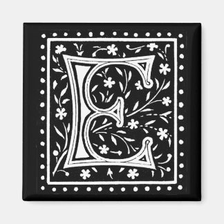 Vintage Floral 'E' Monogram - Magnet