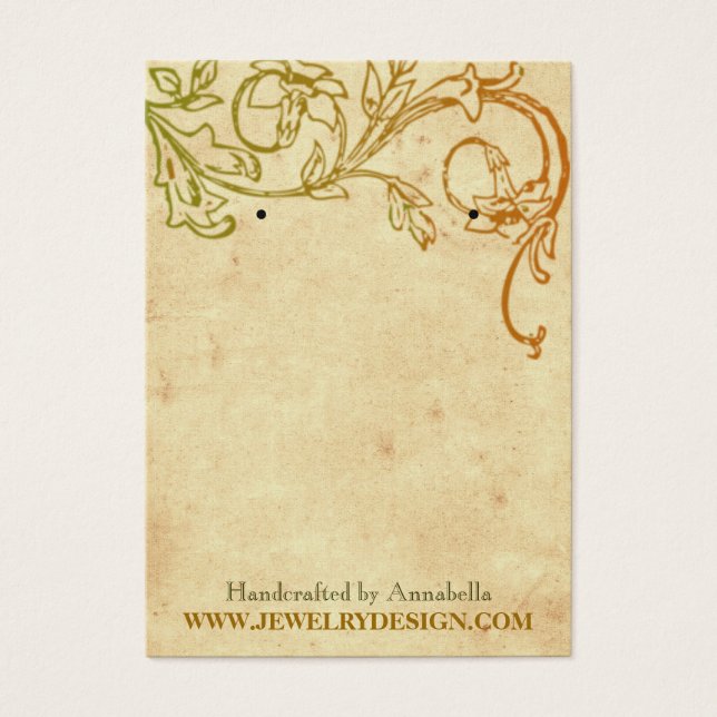 Vintage Floral Earring Holder Custom Jewellery car (Front)