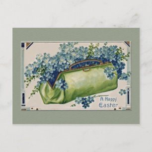 Vintage Floral Easter Holiday Postcard