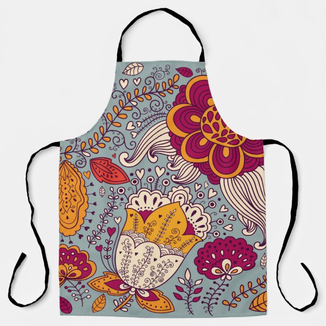 Vintage Floral Elegant Background Apron (Front)