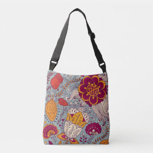 Vintage Floral Elegant Background Crossbody Bag