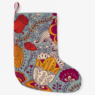 Vintage Floral Elegant Background Small Christmas Stocking