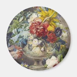 Vintage Floral Elegant Botanical Garden Painting Magnet