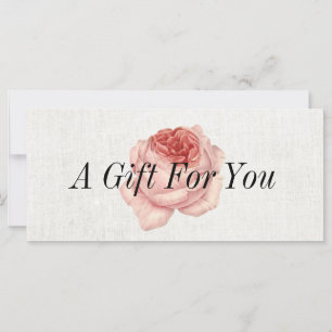 Vintage Floral Elegant Linen Gift Certificate