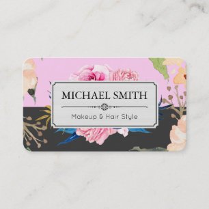 Vintage Floral Elegant Modern Shampoo Jet Business Card