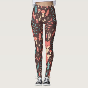 Vintage Floral: Elegant Seamless Illustration Leggings