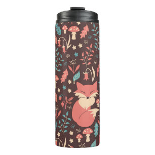 Vintage Floral: Elegant Seamless Illustration Thermal Tumbler