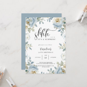 Vintage Floral Elegant Surprise Birthday Party  Invitation