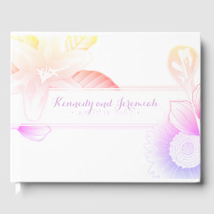 vintage floral elegant wedding guest book