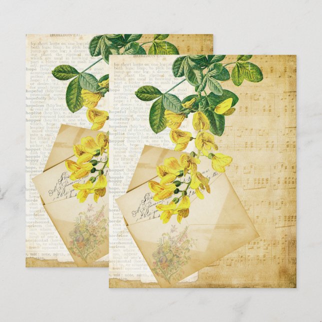 Vintage Floral Ephemera  (Front/Back)